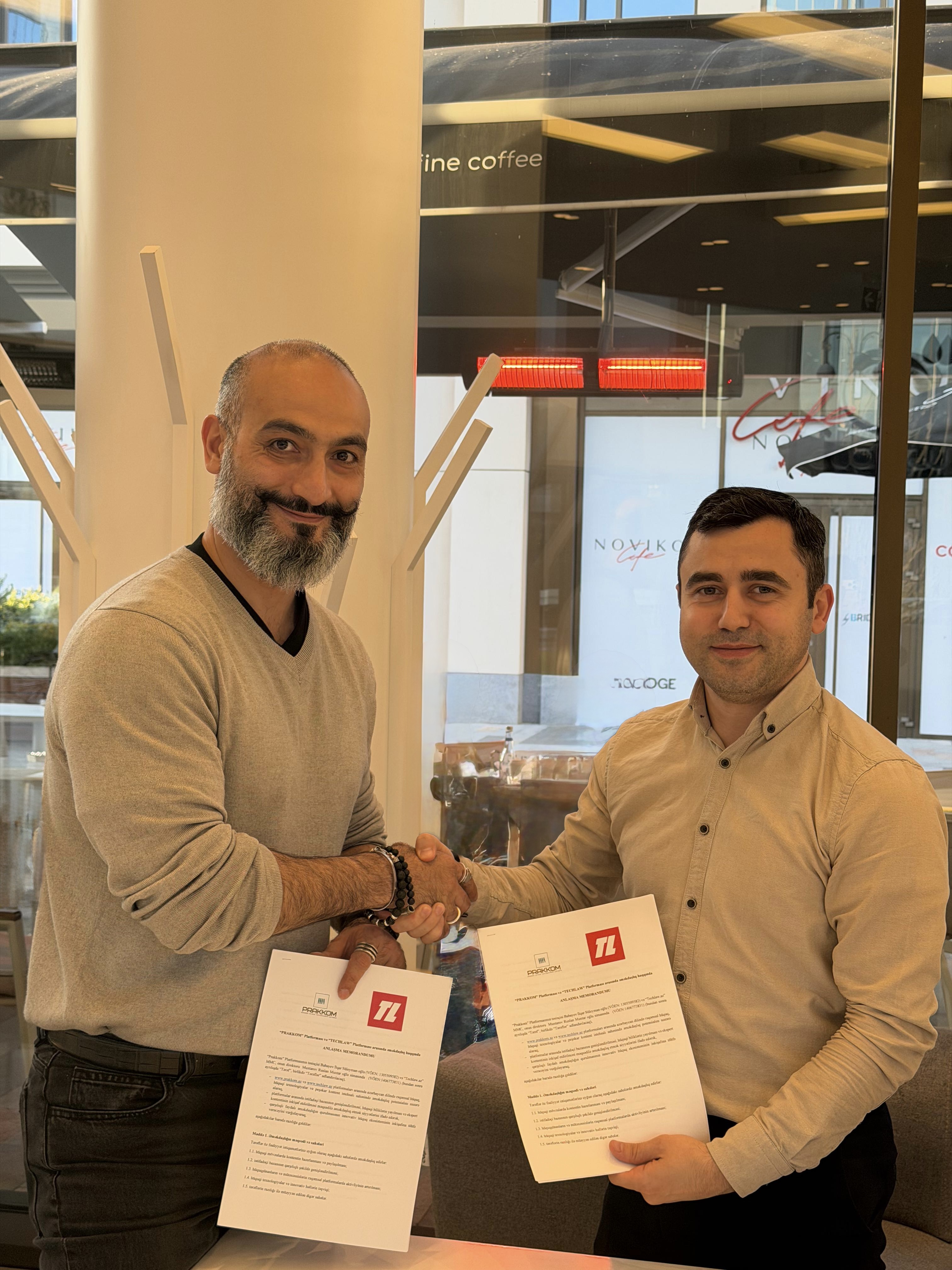 17 aprel 2026-cı il tarixində PRAKKOM.AZ platforması ilə TechLaw.az platforması arasında əməkdaşlıq haqqında Anlaşma Memorandumu imzalandı